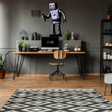 Barcode robot wall vinyl sticker displayed in a modern home office.
