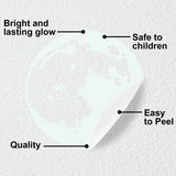 Material information graphic for 3D Celestial Glow Wall Sticker Set.