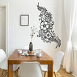 Henna art inspired wall decal in a stylish dining room, adding elegance to the space.