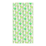 Stylish etched glass film featuring a leaf design in green and white, adding privacy and elegance to any space.