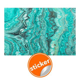 Luxurious marble pattern wallpaper sticker in turquoise tones.