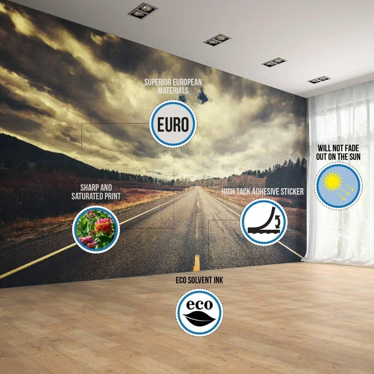 Material information graphic for Elegant Marble Self-Adhesive Wallpaper.