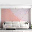 Elegant marble self-adhesive wallpaper in a modern living room with a white leather sofa.