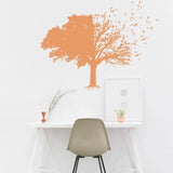 Chic wall sticker of an orange tree silhouette with leaves.