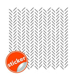 Herringbone peel and stick wall sticker design in black geometric pattern.