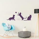 Cute vinyl cat wall decal featuring playful cats in fun poses.