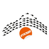 Fish vinyl wall sticker set featuring a school of black fish decals.