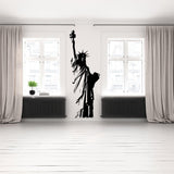 Statue of Liberty wall sticker in modern room, showcasing iconic Lady Liberty silhouette as home decor.