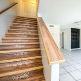 In This House Family Quote Vinyl Sticker on Staircase Wall Decor featuring heartfelt family rules.