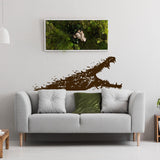 Aligator wall sticker above a cozy sofa in a stylish living room, adding a whimsical touch to the decor.