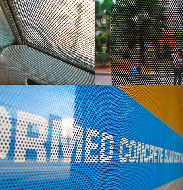 Custom one-way window film privacy decal showcasing elegant design and functionality for enhanced privacy.