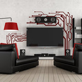 Stylish living room featuring TV wall decor art vinyl decals with a modern design and sleek furniture.