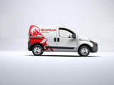 Custom branded van with a red alpine landscape design.