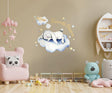 Whimsical baby nursery wall sticker featuring a sleeping bunny on a cloud with stars and the text 'Favorite Dream'.