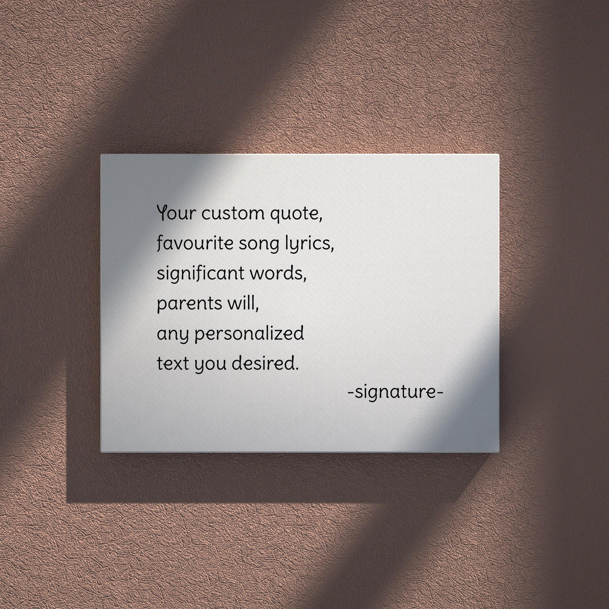 Customized canvas artwork featuring personalized quote options for uplifting wall decor.