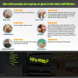 Customer reviews on glowing wall sticker, showcasing satisfaction and product effectiveness.